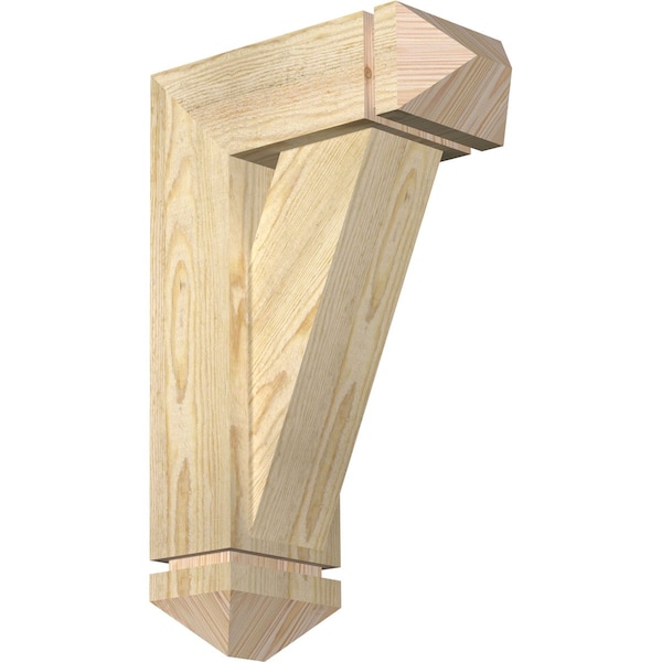 Ekena Millwork Traditional Arts and Crafts Rough Sawn Bracket w/ Offset Brace, Douglas Fir, 6"W x 14"D x 22"H BKT0604X14X22TRA03RDF - main